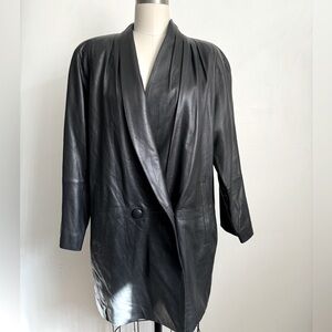 Black Vintage Softest Black Leather Jacket M
